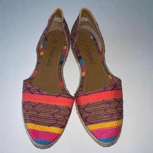 Colorful Kaanas D'Orsay Espadrille Flats size 8.5